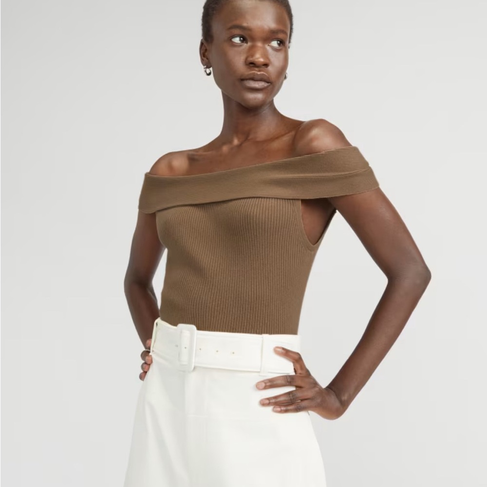 Everlane Ribbed Cotton Off-The-Shoulder Top